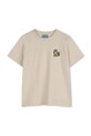 Dječja pamučna majica kratkih rukava Kenzo Kids natpis bež K61700.114.150