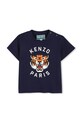 Μωρό βαμβακερό μπλουζάκι Kenzo Kids στάμπα σκούρο μπλε K61718.71.81