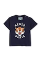Μωρό βαμβακερό μπλουζάκι Kenzo Kids στάμπα σκούρο μπλε K61718.71.81