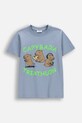 Detské bavlnené tričko Coccodrillo potlač modrá WC6143212VBA