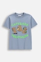 Detské bavlnené tričko Coccodrillo potlač modrá WC6143212VBA