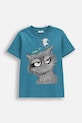 Детска памучна тениска Coccodrillo памук тюркоазен WC6143215VBA