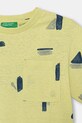 Băieți United Colors of Benetton tricou pentru copii, cu bumbac 39TPG10MT.P.Stagionale verde