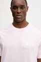 Βαμβακερό μπλουζάκι Calvin Klein Jeans ροζ LV14RE801G