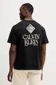 Ρούχα Βαμβακερό μπλουζάκι Calvin Klein Jeans LV14RE801G μαύρο