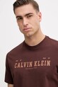 Calvin Klein Jeans t-shirt bawełniany brązowy LV14RE817G