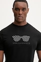 Karl Lagerfeld t-shirt bawełniany czarny 561252.755070