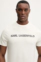 Karl Lagerfeld t-shirt bawełniany beżowy 561255.755076