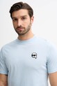 Bombažna kratka majica Karl Lagerfeld modra 561224.755710