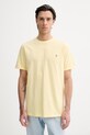 Bavlněné tričko Les Deux Norregaard slim žlutá 1001464