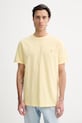 Bavlněné tričko Les Deux Norregaard slim žlutá 1001464