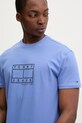 Tommy Jeans t-shirt bawełniany fioletowy DM0DM22317