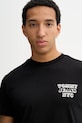 Βαμβακερό μπλουζάκι Tommy Jeans μαύρο DM0DM22321