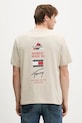 Odzież Tommy Jeans t-shirt bawełniany DM0DM22337 beżowy