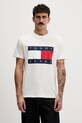 Tommy Jeans t-shirt bawełniany nadruk beżowy DM0DM22645