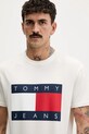 Tommy Jeans t-shirt bawełniany beżowy DM0DM22645