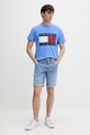 Tommy Jeans tricou bărbătesc din bumbac DM0DM22645 albastru SS26