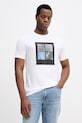 BOSS Orange tricou din bumbac print alb 50556024