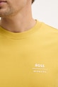 Βαμβακερό μπλουζάκι BOSS Orange Te_BossClub κίτρινο 50556033