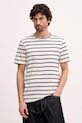Tommy Hilfiger t-shirt bawełniany wzorzyste beżowy MW0MW41378