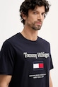 Tommy Hilfiger t-shirt bawełniany granatowy MW0MW42736