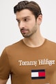 Tommy Hilfiger t-shirt bawełniany brązowy MW0MW42736