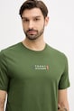 Памучна тениска Tommy Hilfiger зелен MW0MW41453