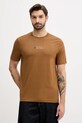 Памучна тениска Tommy Hilfiger стандартна кафяв MW0MW41453