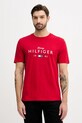 Tommy Hilfiger t-shirt bawełniany nadruk czerwony MW0MW41455
