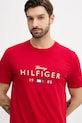 Tommy Hilfiger t-shirt bawełniany czerwony MW0MW41455