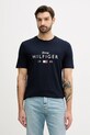 Tommy Hilfiger t-shirt bawełniany nadruk granatowy MW0MW41455