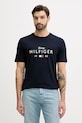 Tommy Hilfiger t-shirt bawełniany nadruk granatowy MW0MW41455