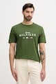 Tommy Hilfiger t-shirt bawełniany nadruk zielony MW0MW41455