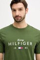 Tommy Hilfiger t-shirt bawełniany zielony MW0MW41455