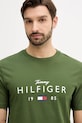 Tommy Hilfiger t-shirt bawełniany zielony MW0MW41455