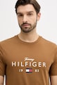 Tommy Hilfiger t-shirt bawełniany brązowy MW0MW41455