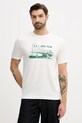 Tommy Hilfiger t-shirt bawełniany nadruk beżowy MW0MW41464