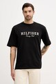 Tommy Hilfiger t-shirt bawełniany nadruk czarny MW0MW41466