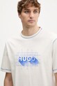 Hugo Blue t-shirt bawełniany Nothal beżowy 50553498