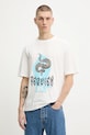 Hugo Blue t-shirt bawełniany nadruk beżowy 50554368