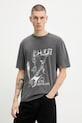 Hugo Blue t-shirt bawełniany nadruk szary 50554368