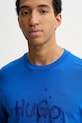 Bombažna kratka majica Hugo Blue Nierofix modra 50554369