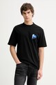 Hugo Blue t-shirt bawełniany Nalentinio nadruk czarny 50562727