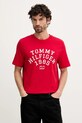 Tommy Hilfiger t-shirt bawełniany nadruk czerwony MW0MW41470