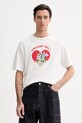 Kenzo t-shirt bawełniany nadruk beżowy FG55TS2104SK