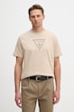 Bavlněné tričko Guess TERRY nášivka béžová M6RI23.K8FQ4