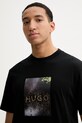 HUGO t-shirt bawełniany Doreston czarny 50554319