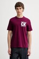 Calvin Klein t-shirt bawełniany nadruk bordowy LV04RE819G