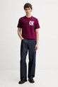 Calvin Klein t-shirt bawełniany LV04RE819G bordowy SS26