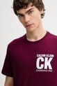 Calvin Klein t-shirt bawełniany bordowy LV04RE819G